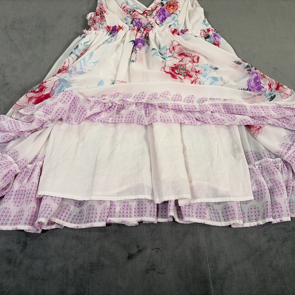 Free People Mini Dress Free Swinging Floral Sheer Boho Light Pink Small Charity - Picture 3 of 9